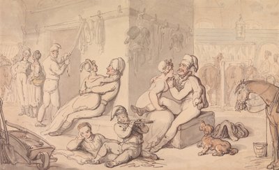 Eine Kavalleriekaserne von Thomas Rowlandson